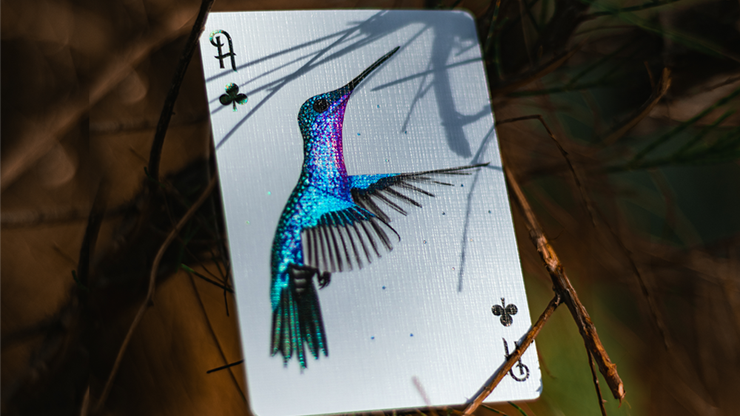 Marvelous Hummingbird Feathers (Blue) Playing Cards by Marvelous Decks
