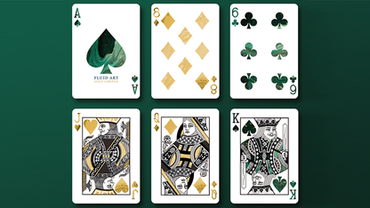 Fluid Art Green (Luxury Edition) Playing Cards